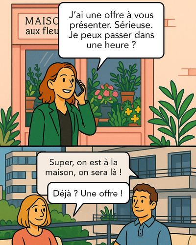 Le couple reçoit une première offre d'achat et discute pour décider de la refuser en espérant en obtenir une meilleure