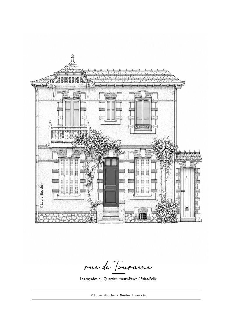 Façade d'une maison rue de Touraine, à Saint-Pasquier